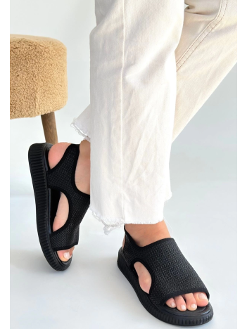 Wayi Siyah Hasır Cilt Sandalet Wayi Siyah Hasır Cilt Sandalet