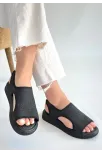Wayi Siyah Hasır Cilt Sandalet Wayi Siyah Hasır Cilt Sandalet