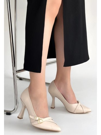 Wenda Bej Cilt Topuklu Ayakkabı