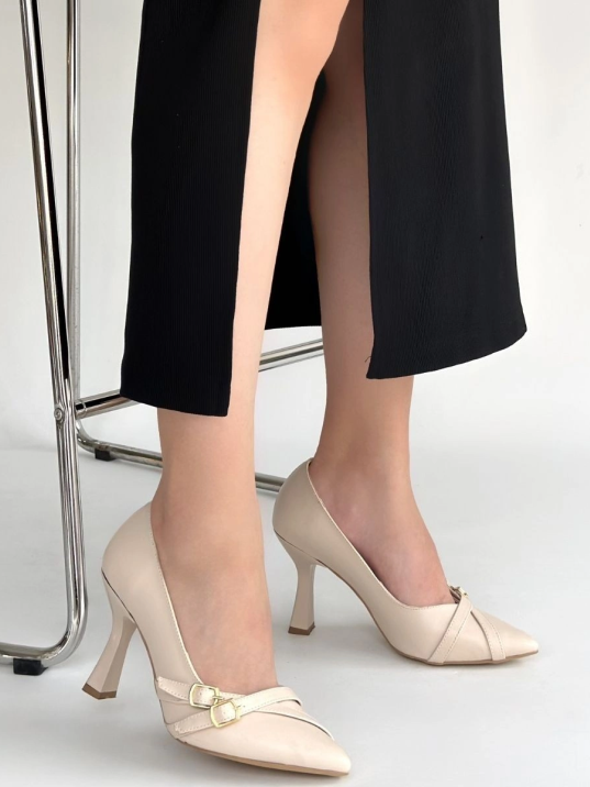 Wenda Bej Cilt Topuklu Ayakkabı