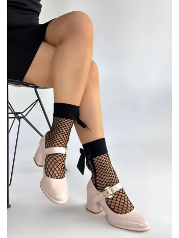 Weys Bej Rugan Topuklu Ayakkabı