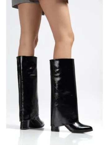 Wila Siyah Parlak Topuklu Tak Çıkar Çizme Wila Siyah Parlak Topuklu Tak Çıkar Çizme