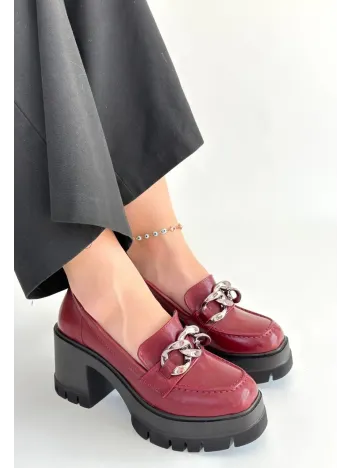 Winar Bordo Rugan Doldu Topuk Ayakkabı