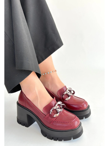 Winar Bordo Rugan Doldu Topuk Ayakkabı Winar Bordo Rugan Doldu Topuk Ayakkabı