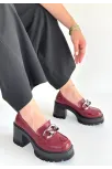 Winar Bordo Rugan Doldu Topuk Ayakkabı Winar Bordo Rugan Doldu Topuk Ayakkabı