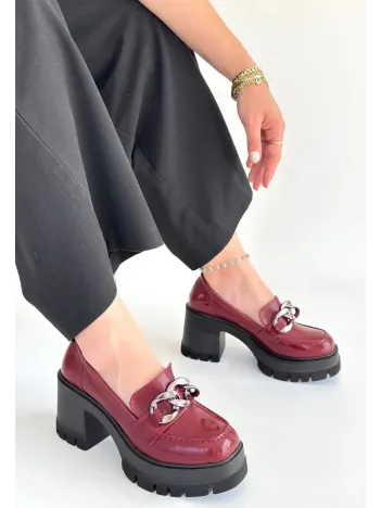 Winar Bordo Rugan Doldu Topuk Ayakkabı Winar Bordo Rugan Doldu Topuk Ayakkabı