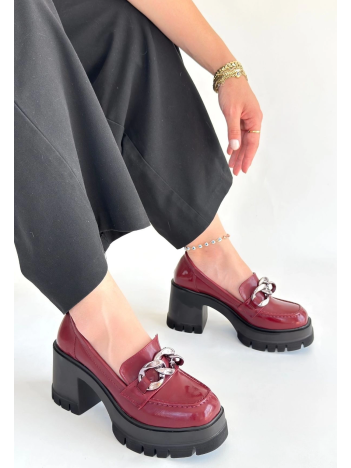 Winar Bordo Rugan Doldu Topuk Ayakkabı Winar Bordo Rugan Doldu Topuk Ayakkabı