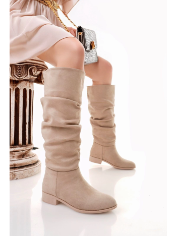 Winda Bej Süet Körüklü Çizme Winda Bej Süet Körüklü Çizme