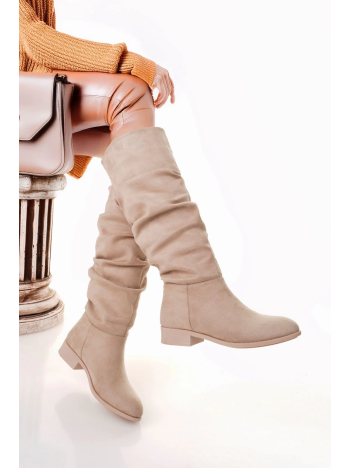 Winda Bej Süet Körüklü Çizme Winda Bej Süet Körüklü Çizme