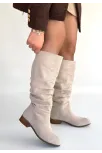 Winda Bej Süet Körüklü Topuklu Çizme Winda Bej Süet Körüklü Topuklu Çizme