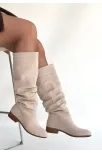 Winda Bej Süet Körüklü Topuklu Çizme Winda Bej Süet Körüklü Topuklu Çizme