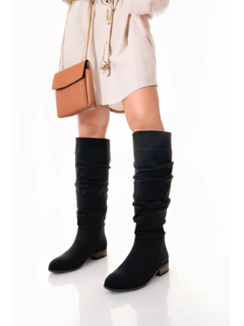 Winda Siyah Süet Körüklü Çizme Winda Siyah Süet Körüklü Çizme