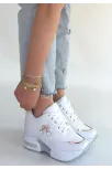 Wody Beyaz Cilt Simli Bağcıklı Spor Ayakkabı