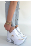 Wody Beyaz Cilt Simli Bağcıklı Spor Ayakkabı