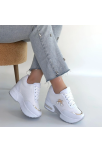 Wody Beyaz Cilt Simli Bağcıklı Spor Ayakkabı