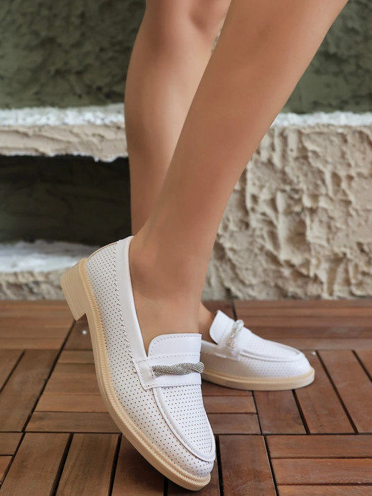 Woni Beyaz Cilt Babet Ayakkabı