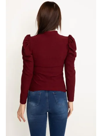 Prenses Kol Bluz Bordo W3125
