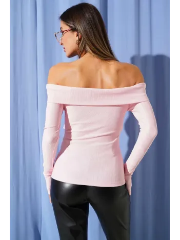 Madonna Çapraz Yaka Bluz Pembe T4331