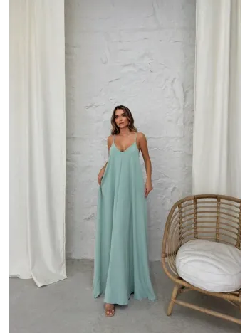 Aerobin Uzun Elbise Çağla Yeşili Pt