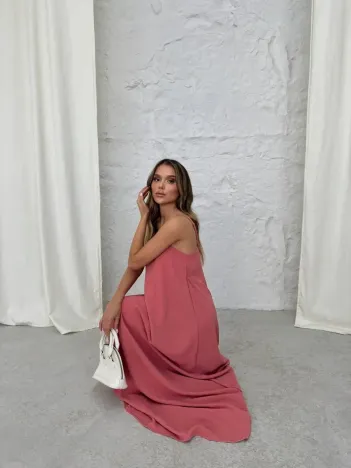 Aerobin Uzun Elbise Pembe Pt