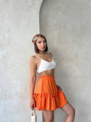 Çingene Keten Etek Turuncu S24808