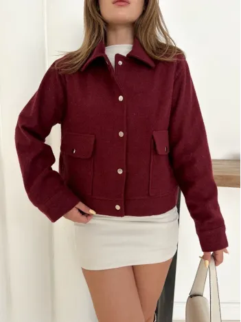 Zr Model Kaşe Ceket Bordo St255807
