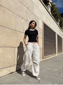 Yaka Kol Garnili Ön Parçalı Bluz
