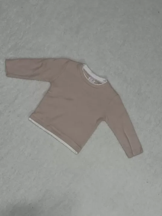 Yaka Ve Bel Biyeli Sweatshirt Pudra Yaka Ve Bel Biyeli Sweatshirt Pudra