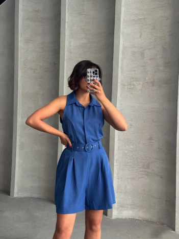 Yakalı şort tulum Yakalı şort tulum