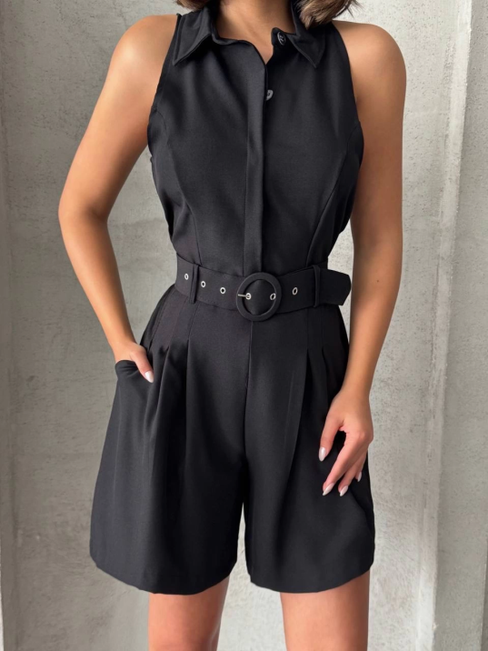 Yakalı şort tulum Yakalı şort tulum