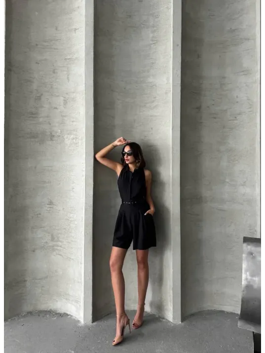 Yakalı Şort Tulum Yakalı Şort Tulum