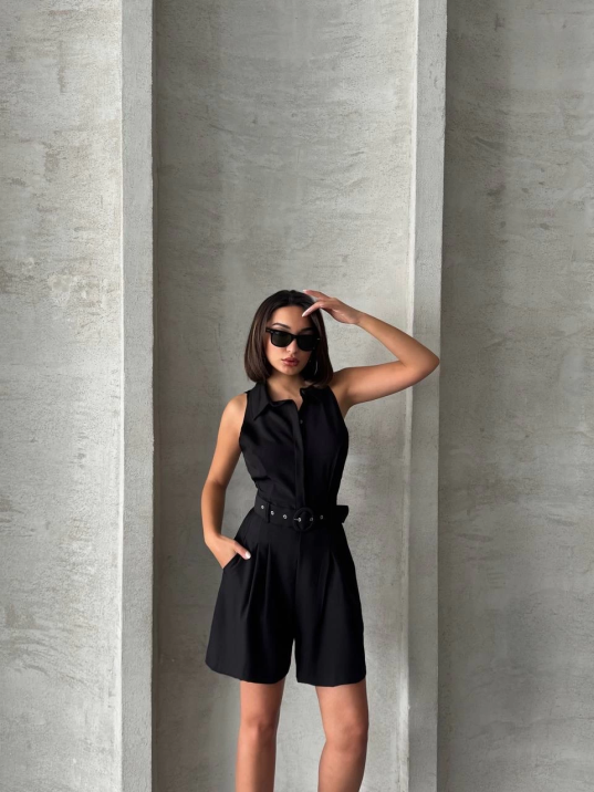 Yakalı şort tulum Yakalı şort tulum