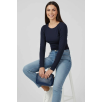 Yanı Büzgülü bluz Lacivert T4322 Yanı Büzgülü bluz Lacivert T4322