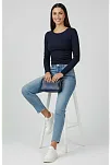 Yanı Büzgülü Bluz Lacivert T4322
