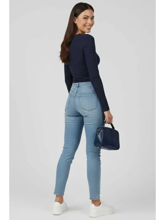 Yanı Büzgülü Bluz Lacivert T4322