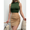 Yanı büzgülü etek camel s24718 Yanı büzgülü etek camel s24718