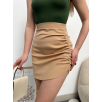 Yanı büzgülü etek camel s24718 Yanı büzgülü etek camel s24718
