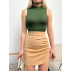 Yanı büzgülü etek camel s24718 Yanı büzgülü etek camel s24718