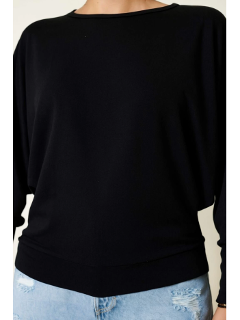 Yarasa Kol Salaş Bluz siyah T4273
