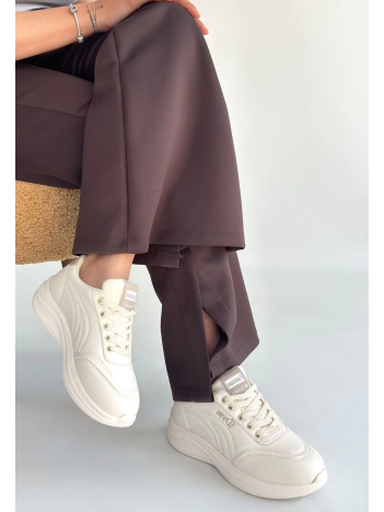 Yejja Bej Cilt Bağcıklı Spor Ayakkabı Yejja Bej Cilt Bağcıklı Spor Ayakkabı