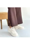 Yejja Bej Cilt Bağcıklı Spor Ayakkabı Yejja Bej Cilt Bağcıklı Spor Ayakkabı