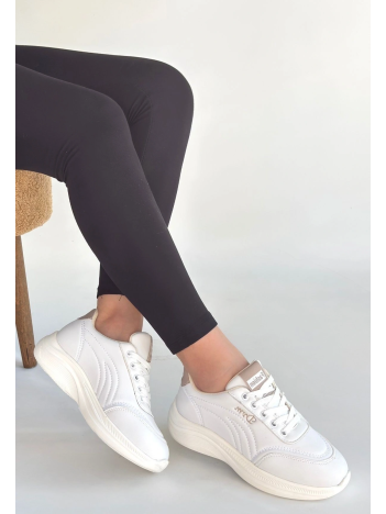 Yejja Beyaz Cilt Bağcıklı Spor Ayakkabı