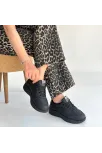 Yejja Siyah Cilt Bağcıklı Spor Ayakkabı Yejja Siyah Cilt Bağcıklı Spor Ayakkabı