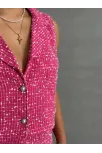 Yelekli Şort Takım Pembe