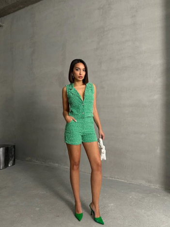 Yelekli şort takım Yeşil Yelekli şort takım Yeşil