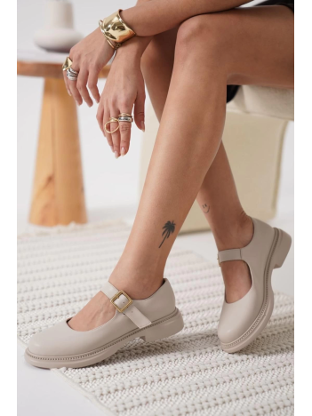 Yokox Bej Cilt Oxford Ayakkabı Yokox Bej Cilt Oxford Ayakkabı