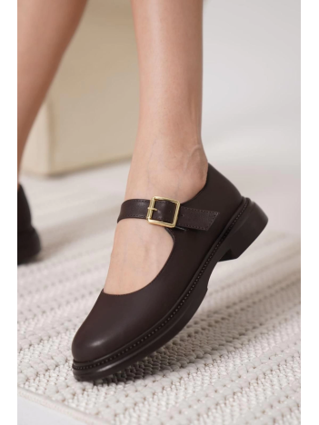 Yokox Kahverengi Cilt Oxford Ayakkabı Yokox Kahverengi Cilt Oxford Ayakkabı