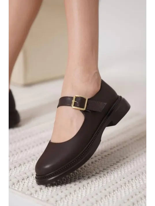 Yokox Kahverengi Cilt Oxford Ayakkabı Yokox Kahverengi Cilt Oxford Ayakkabı