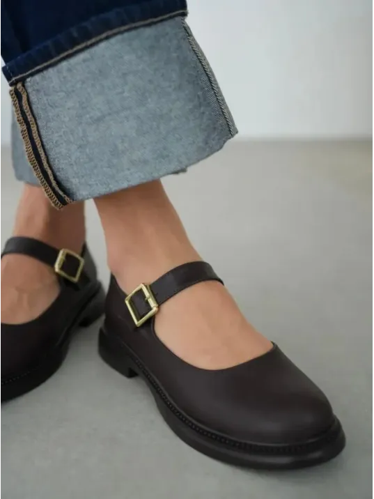 Yokox Kahverengi Cilt Oxford Ayakkabı Yokox Kahverengi Cilt Oxford Ayakkabı