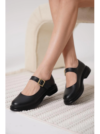 Yokox Siyah Cilt Oxford Ayakkabı Yokox Siyah Cilt Oxford Ayakkabı